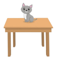 The cat sat on the table.