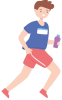 The man ran with a can.