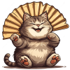 The cat sat on the fan.