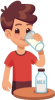 He is drinking milk.
