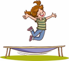jumping on the trampoline