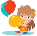 blowing balloons