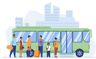 Use public transport to reduce air pollution.