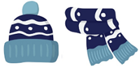 A woollen cap and muffler