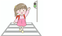 You should cross the road only when the pedestrian light is green.